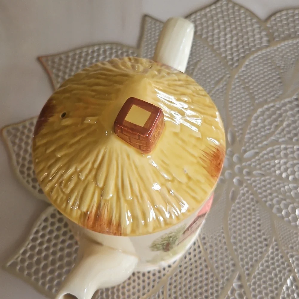 Tea Pot Vintage MARKS & Rosenfeld cottage Fair Yellow Perfect Cond. 1960-70